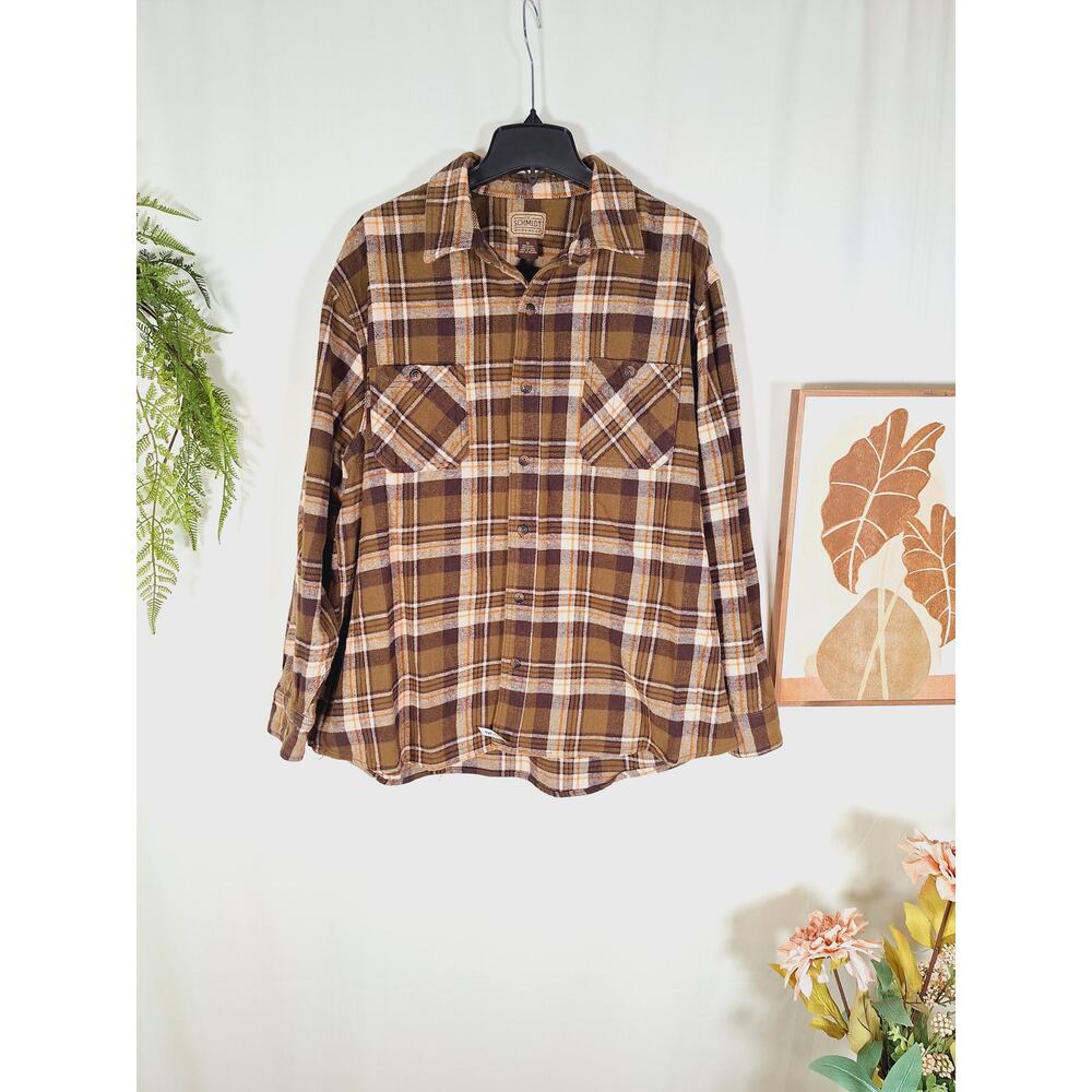 C.E. Schmidt Workwear Men's Flannel Long-Sleeve Button-Up Shirt XXL